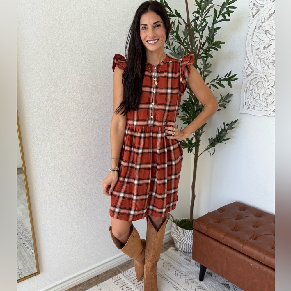 Plaid ruffle dress